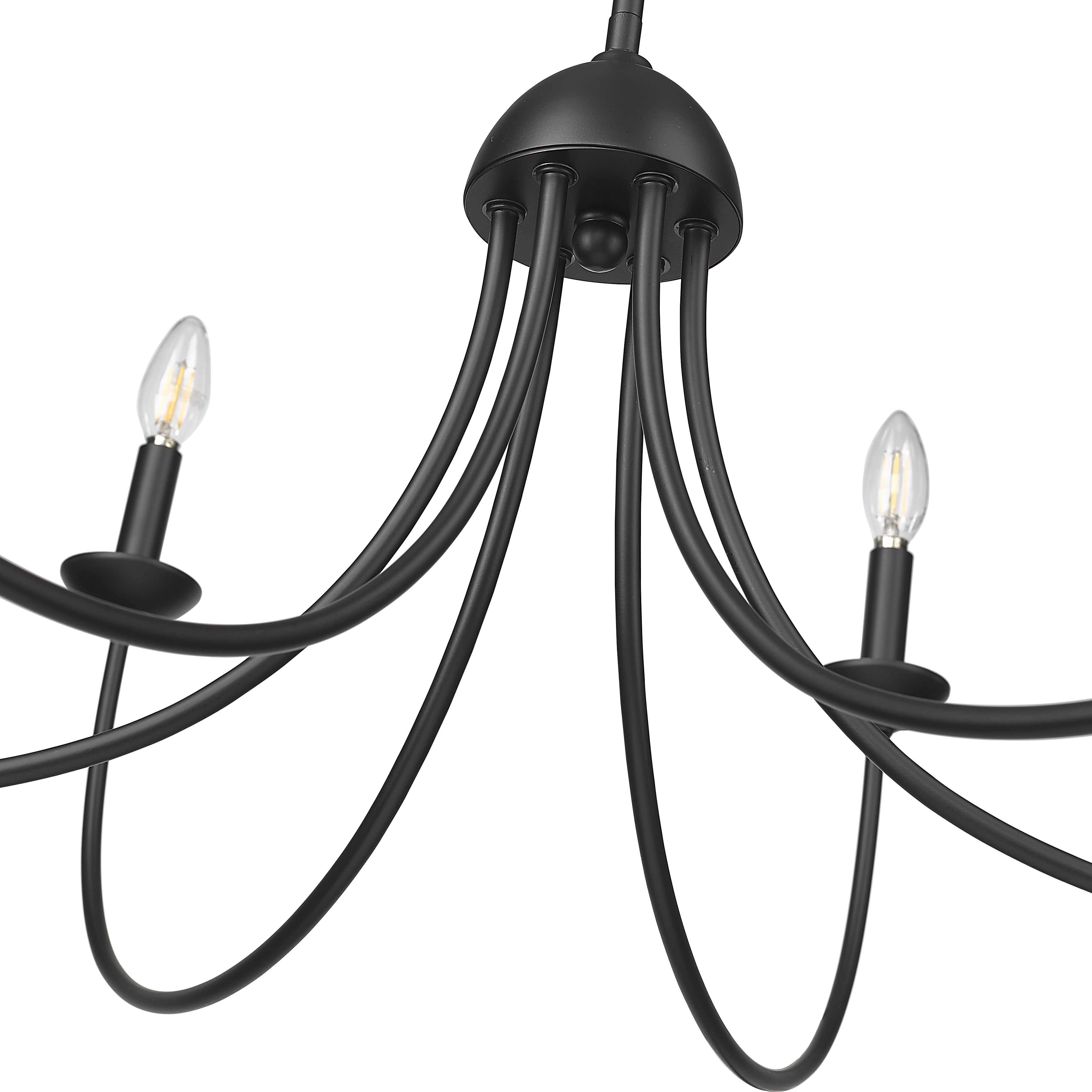 Huxley 6 Light 29 inch Matte Black Chandelier Ceiling Light
